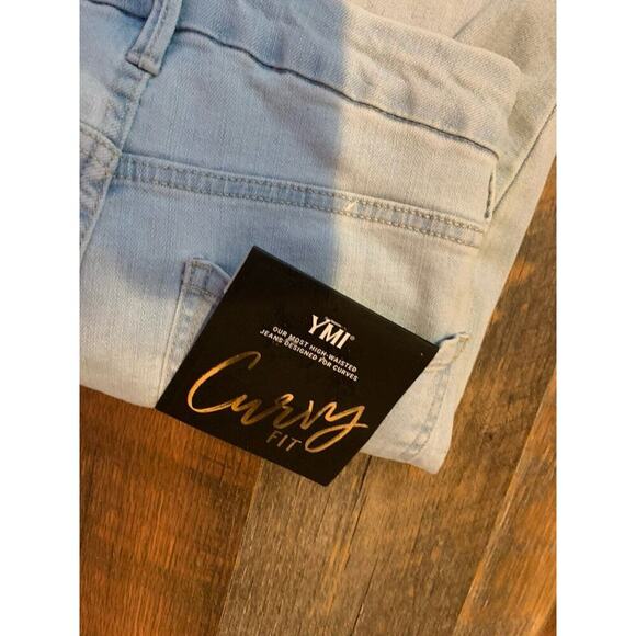 YMI Womens Curvy Fit Ultra High Rise Skinny Light Blue Jeans Size 7/28‎ - Picture 9 of 12